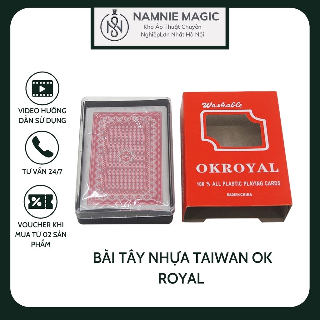Bài Tây Nhựa Taiwan Royal, Bài Ảo Thuật, Nhựa, Chơi Poker ,Standard Playing Cards, Múa Bài