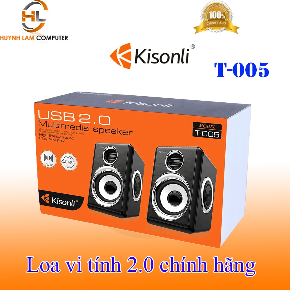 Loa vi tính 2.0 Kisonli T-005 3W x 2 âm thanh nghe hay - Hãng phân phối