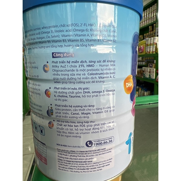 Sữa Milky Auz số 1 850g.