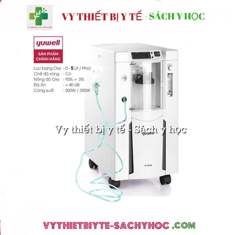 Máy tạo oxy dung tích 5 lít - tích hợp xông họng, Model YUWELL 7F-5BW, Bảo hành 1năm