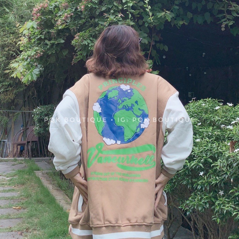 ÁO KHOÁC BOMBER TRÁI ĐẤT ULZZANG UNISEX | BigBuy360 - bigbuy360.vn