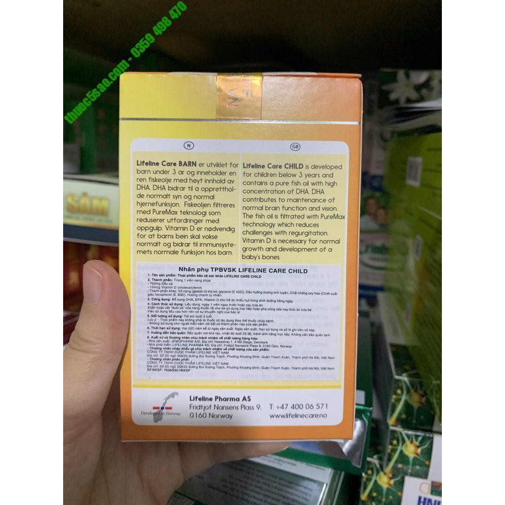 [Gía Gốc] Dầu Cá Kim Cương LifelineCare Barn - Hộp 30 Viên