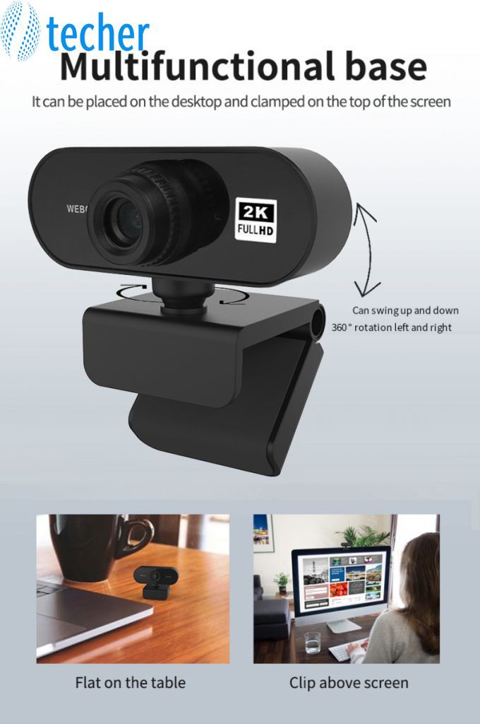 Webcam Độ Phân Giải Hd 2k Hd Kèm Mic Cho Máy Tính