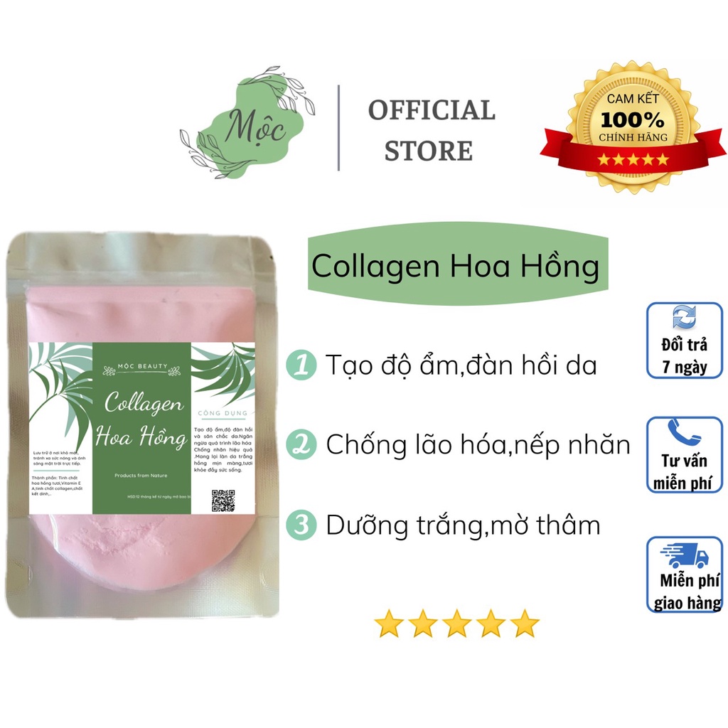 Bột collagen hoa hồng 100gr