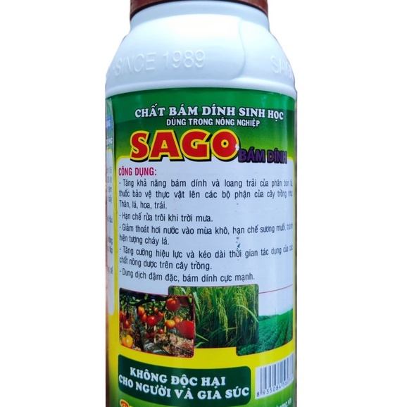Chất Bám Dính Sinh Học Sago 500ml, chống rửa trôi, an toàn và tiết kiệm chi phí