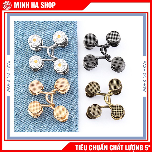 Cúc cài bóp Eo Đồ Thu Nhỏ Lưng Quần, Khuy Gài Eo Chỉnh Quần Không Cần Đinh Tán Tiện Lợi Cho Nữ Hình Hoa Cúc