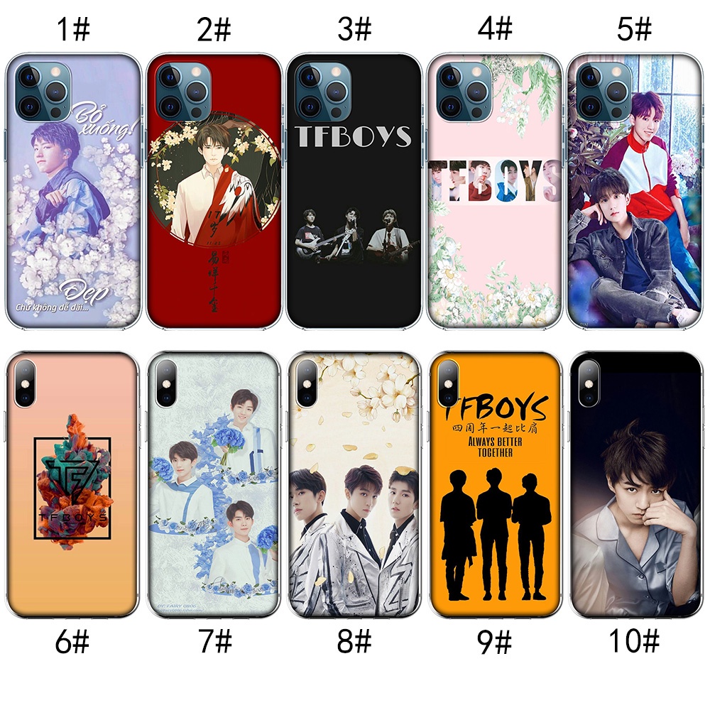 Ốp Điện Thoại Trong Suốt Họa Tiết TFBoys Cho iPhone 7 8 Plus 11 Pro Max MZD138