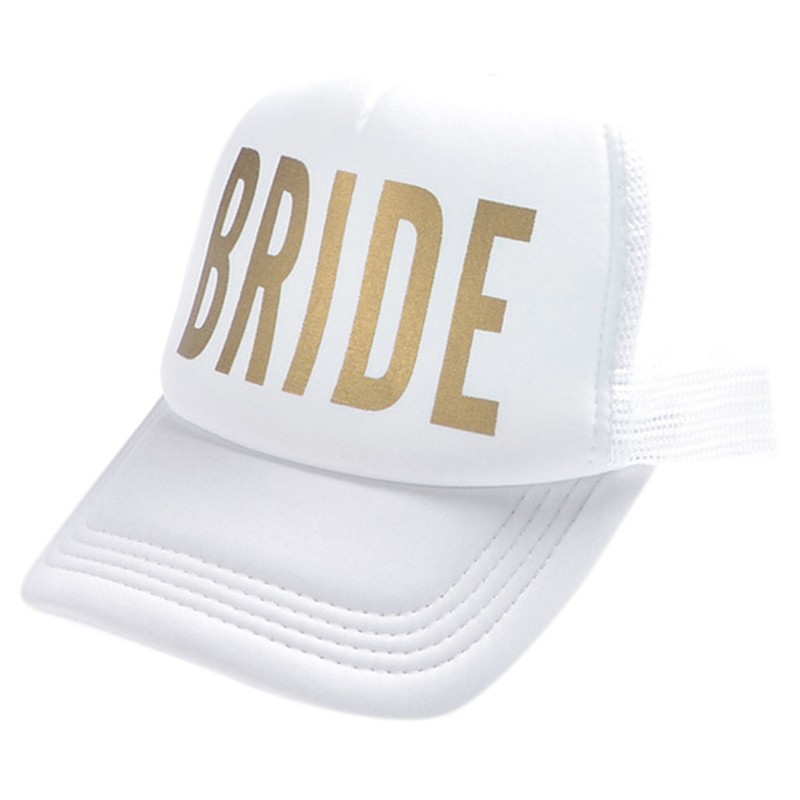 Mũ Lưỡi Trai In Chữ Bride Snapback Trucker Mesh Hat Wedding