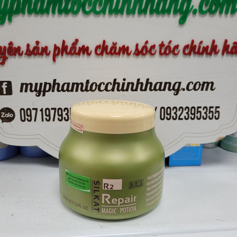 HẤP DƯỠNG TÓC BES HERGEN SILKAT DƯỠNG ẨM N3 HOẶC PHỤC HỒI R2  500ML