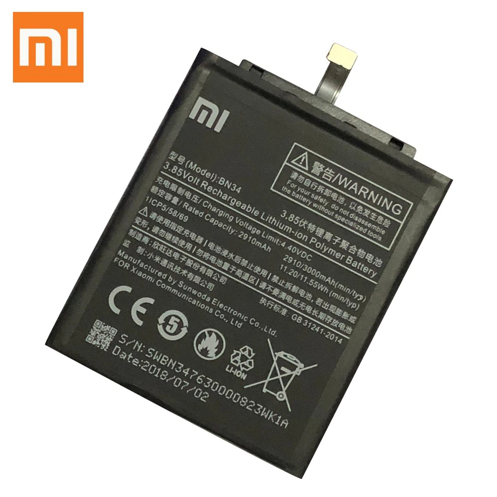 Pin Sạc Thay Thế Cho Xiaomi Redmi 5A - BN34 , Pin Xiaomi Redmi 5A