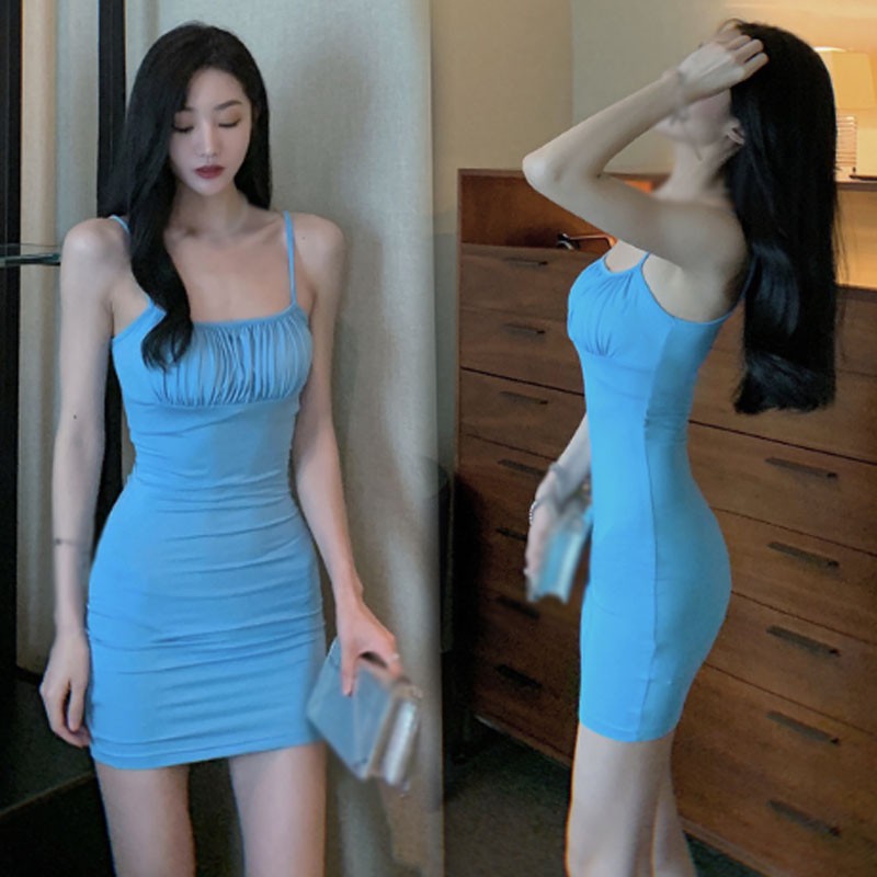 Đầm Dây Nữ Dáng Ôm Màu Trơn Gợi Cảm