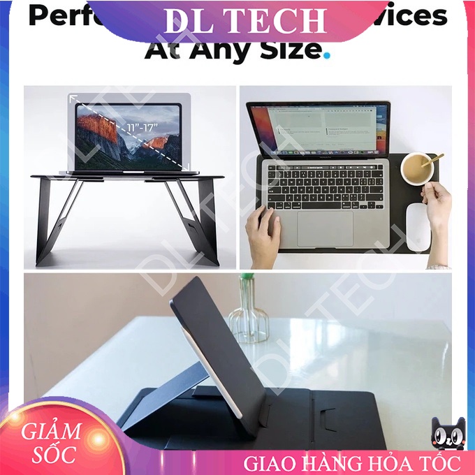 Bàn Xếp đa năng C12 đế tản nhiệt giá đỡ Laptop iPad máy tính bảng Đọc sách Gập Gọn Tùy Chỉnh Góc Độ DL TECH