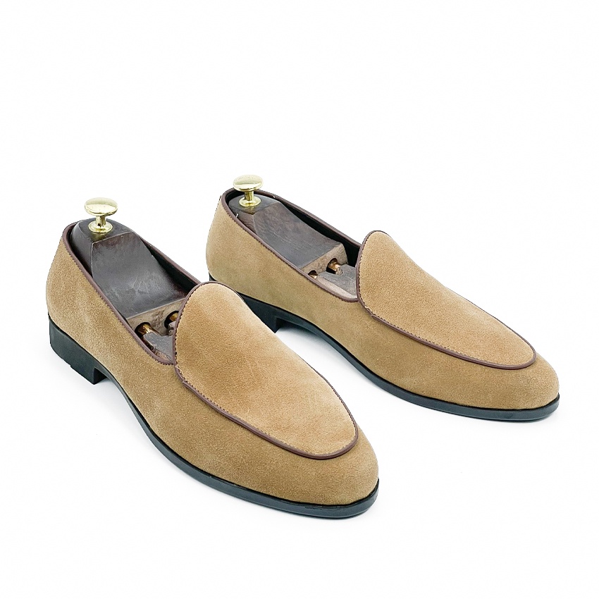 Giày lười nam da bò thật kiểu dáng Belgien Loafer bảo hành 12 tháng - Mã T72
