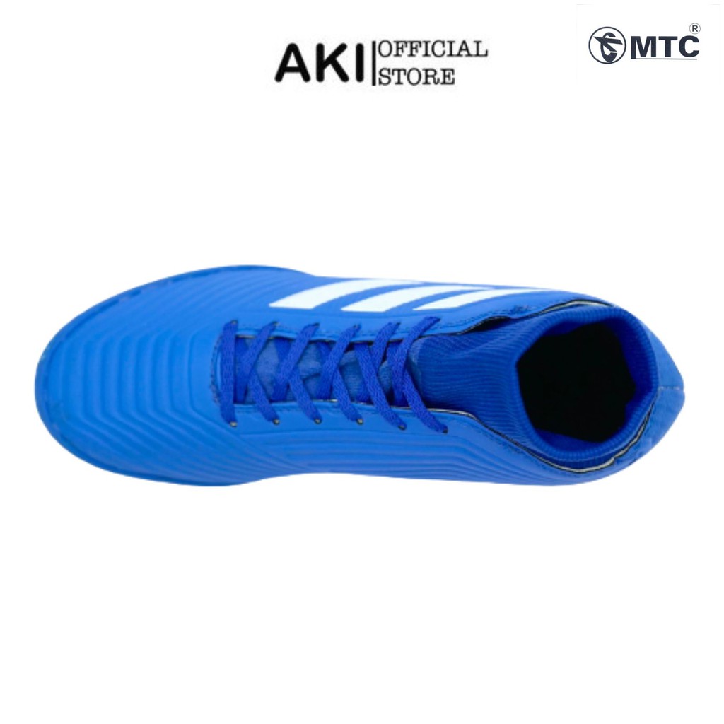 Giày đá bóng nam cỏ nhân tạo MTC 3 sọc Xanh Dương cao cổ thể thao thời trang chính hãng  - MT003