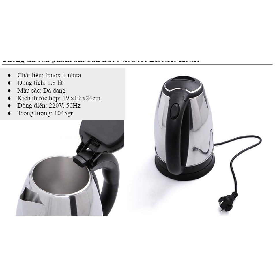 Ấm Siêu Tốc Đun Nước 1.8L Electric Kettle