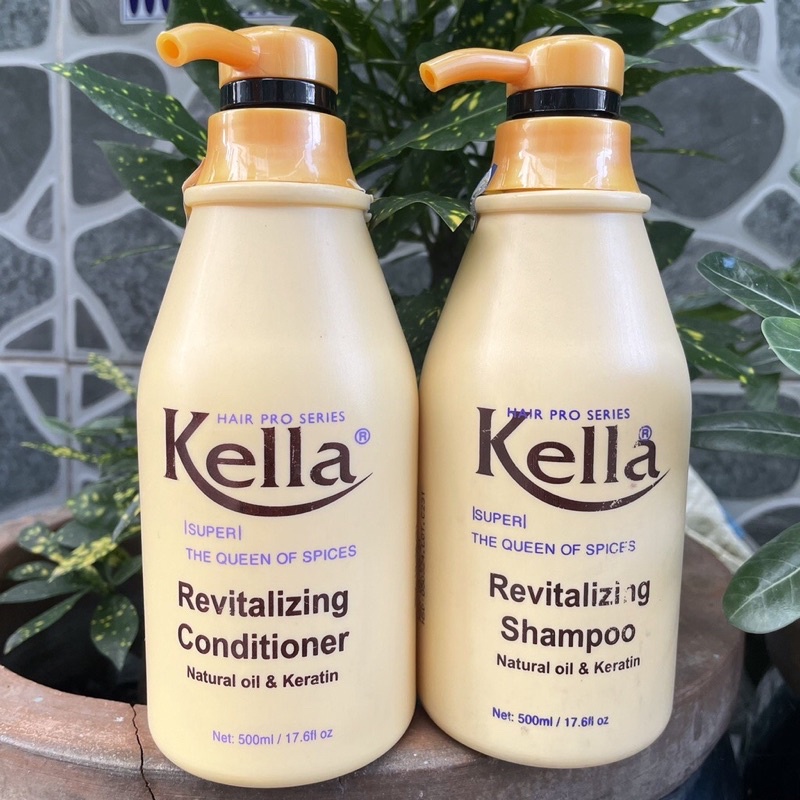 Dầu xả vàng phục hồi tóc hư Kella Revitalizing Natural Oil &amp; Kerain 500ml