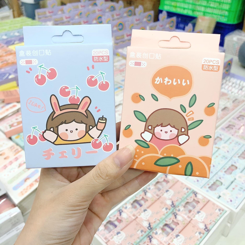 Hộp 20 Băng cá nhân, băng keo cá nhân hình dễ thương cho bé