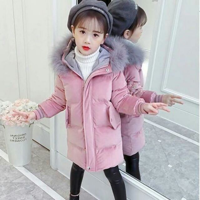 Áo khoác nhung bé gái