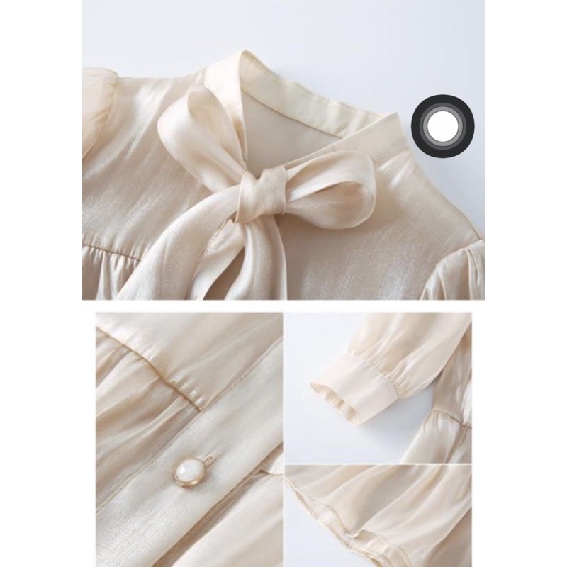 Váy babydoll lụa xếp tầng thắt nơ / mina’s house | BigBuy360 - bigbuy360.vn