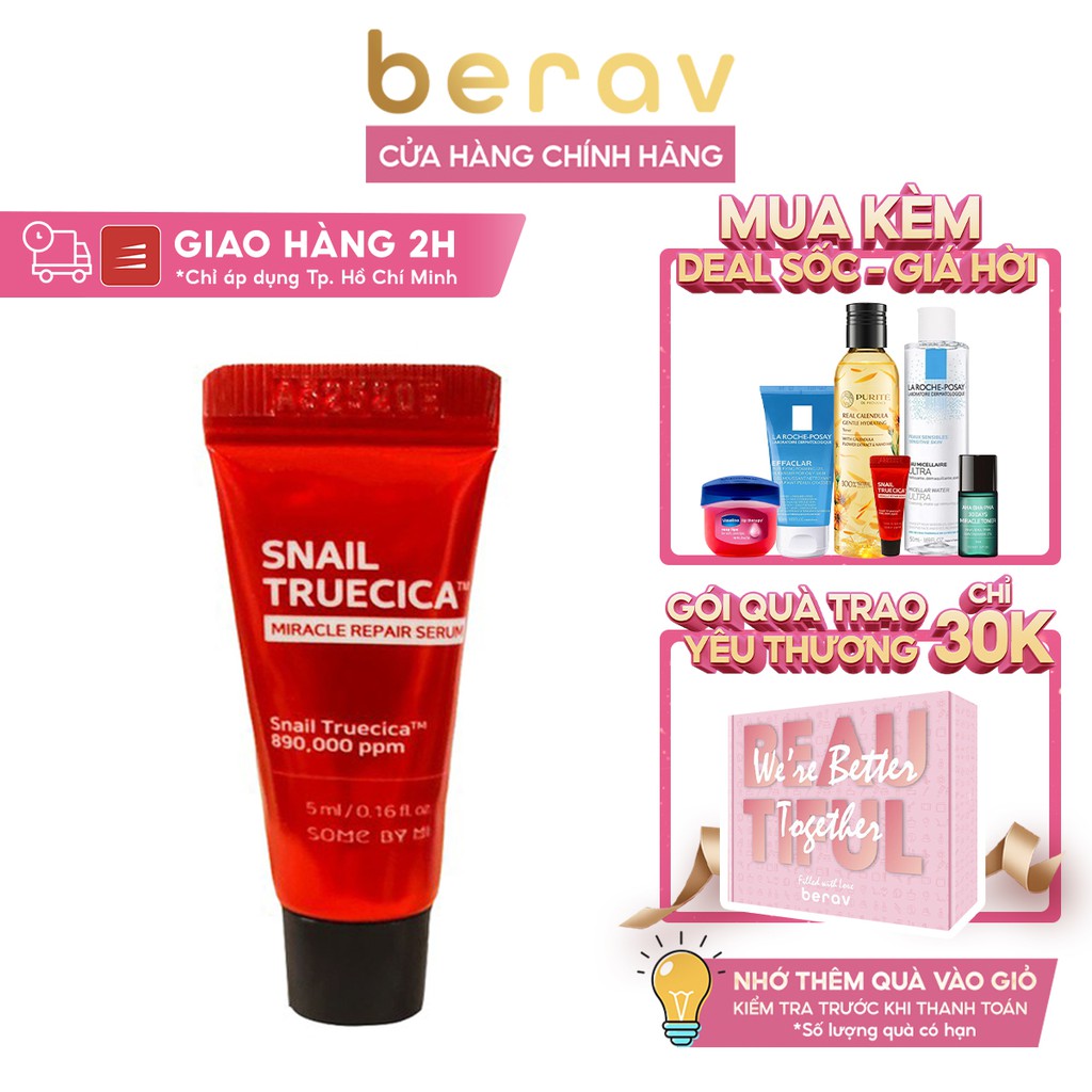 [Travel Size] Serum Ốc Sên Some By Mi Snail Truecica Miracle Repair Ốc Sên Dưỡng Phục Hồi Sẹo Lõm, Làm Dịu Da 5ml | BigBuy360 - bigbuy360.vn
