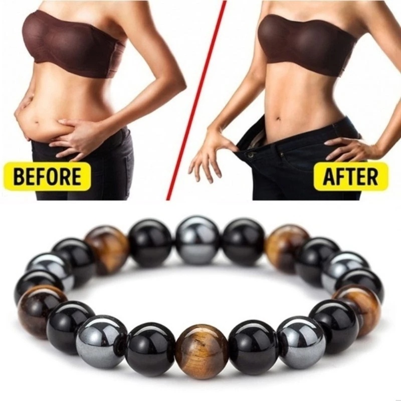 (MỚI) Vòng tay chuỗi hạt đá mắt hổ màu đen tự nhiên