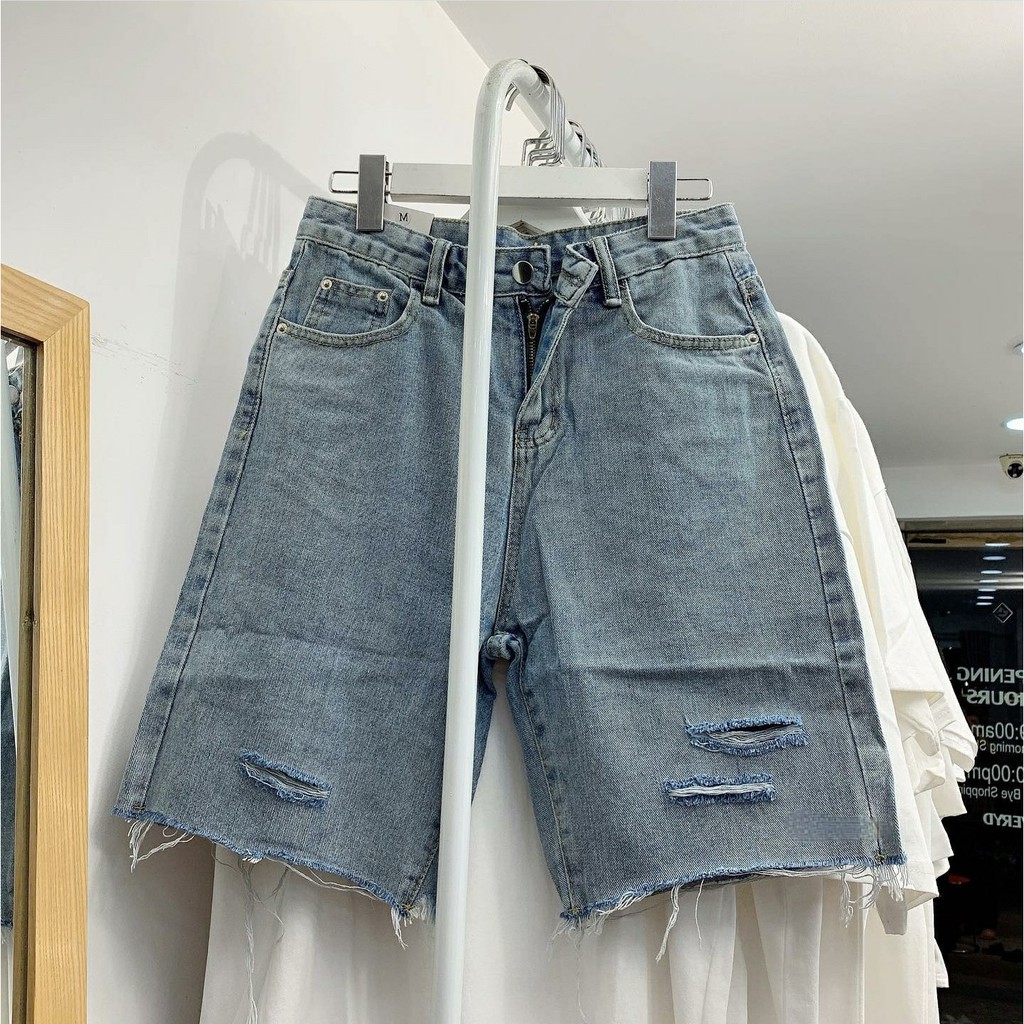  Quần Short Jean Ngố MON Rách Ulzzang