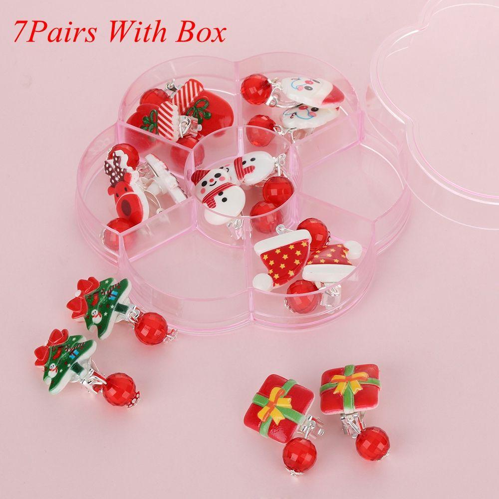 LAY Set 7 Đôi Khuyên Tai Chủ Đề Giáng Sinh Thời Trang Cho Nữ