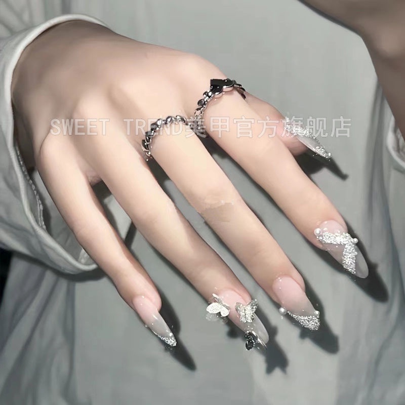 Hạt ngọc trai STZPRONAIL hình bướm 3D bằng kim loại trang trí móng tay nghệ thuật