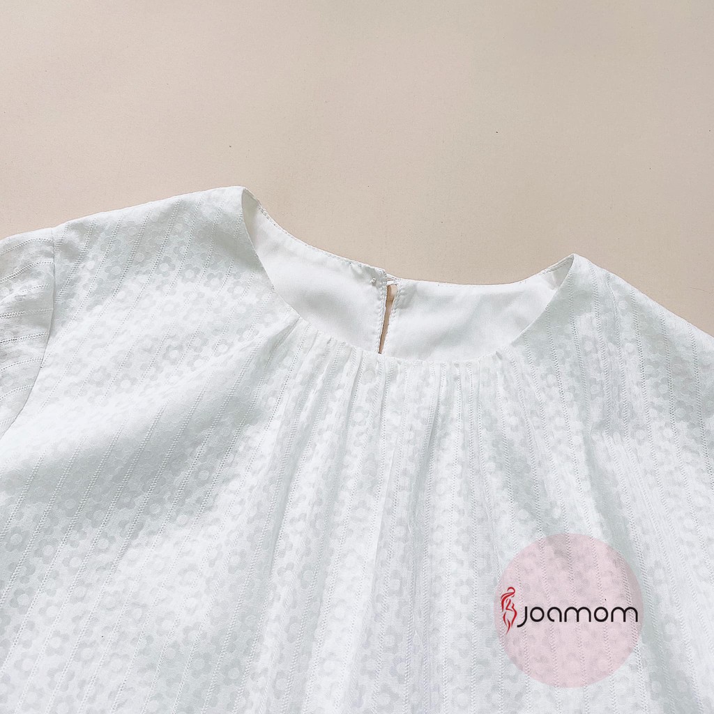 Áo sơ mi bầu xinh đũi nhật mềm thoải mái đi làm đi chơi Joamom Ab119