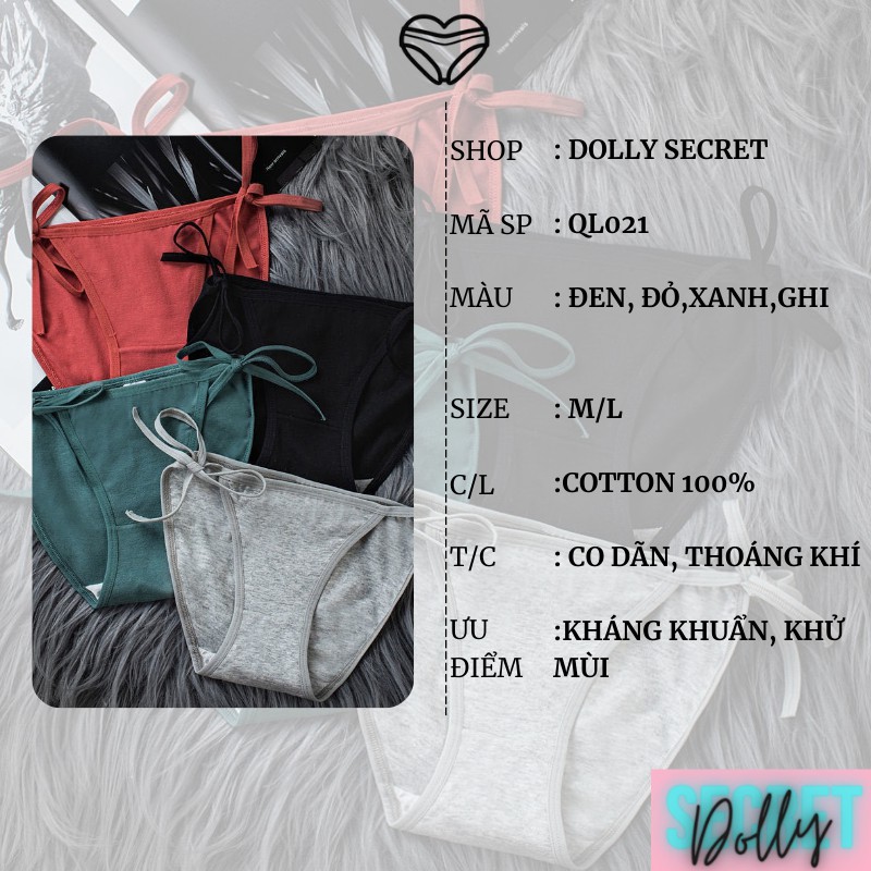 Quần lót nữ cotton dây sườn phong cách sexy gợi cảm DOLLY SECRET QL021 | BigBuy360 - bigbuy360.vn