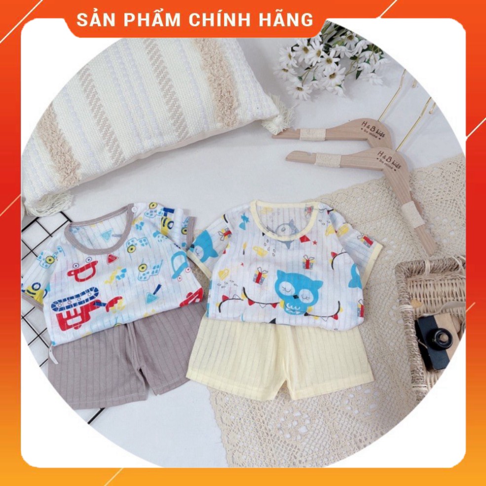 [Mã FADI5K245 giảm 5K đơn 0đ] Bộ Cộc tay cotton giấy bé trai bé gái sơ sinh 5-15kg Chất lượng