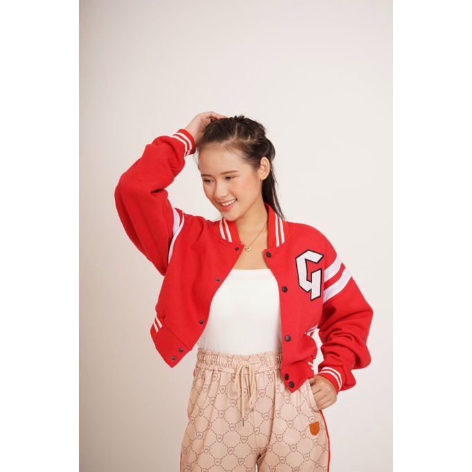 Áo Khoác Bomber Nữ Croptop Chữ G Chất Nỉ Ngoại Dày Dặn Form Chuẩn Mặc Đẹp Thoải Mái [NEW UNISEX]