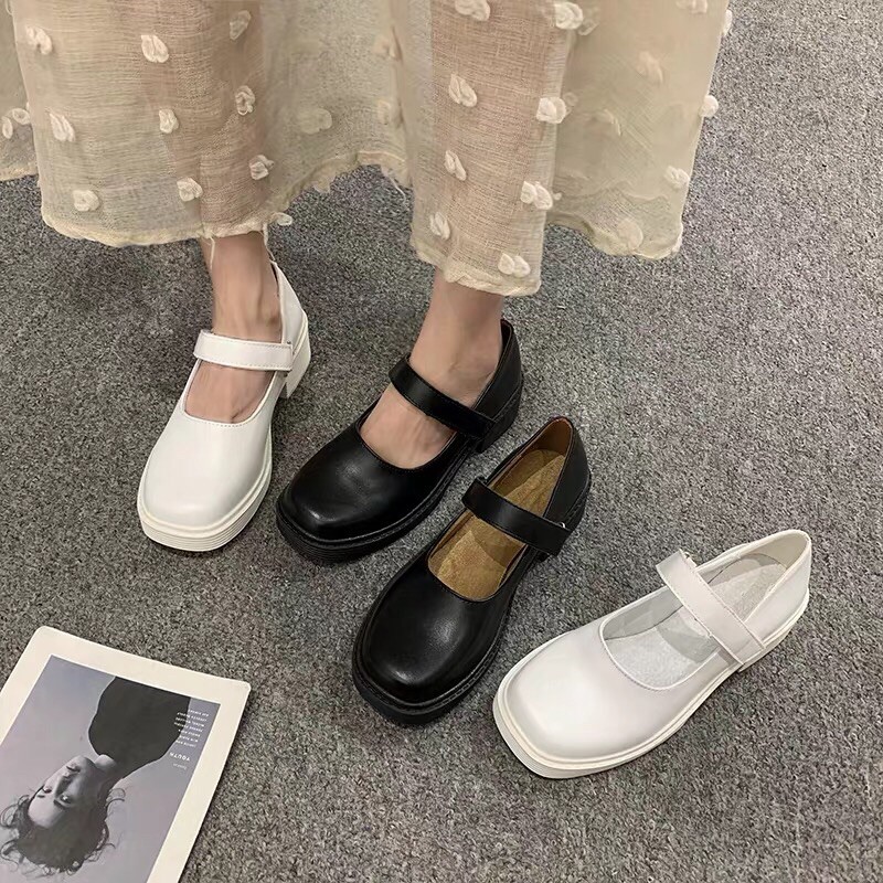 (ORDER-) GIÀY LOLITA ULZZANG QUAI NGANG Giày Da Đế Dày Mũi Tròn quai dan Kiểu Hàn Quốc Cá Tính Cho Nữ oxford | BigBuy360 - bigbuy360.vn