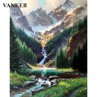 Tranh Sơn Dầu Treo Tường Hình Ngọn Núi Kích Thước 40x50cm