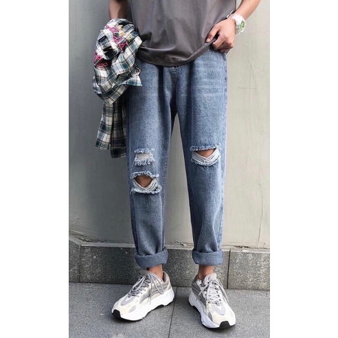 Quần Jean nam rách chất denim mặc thoải mái, phong cách hàn quốc, quần bò nam