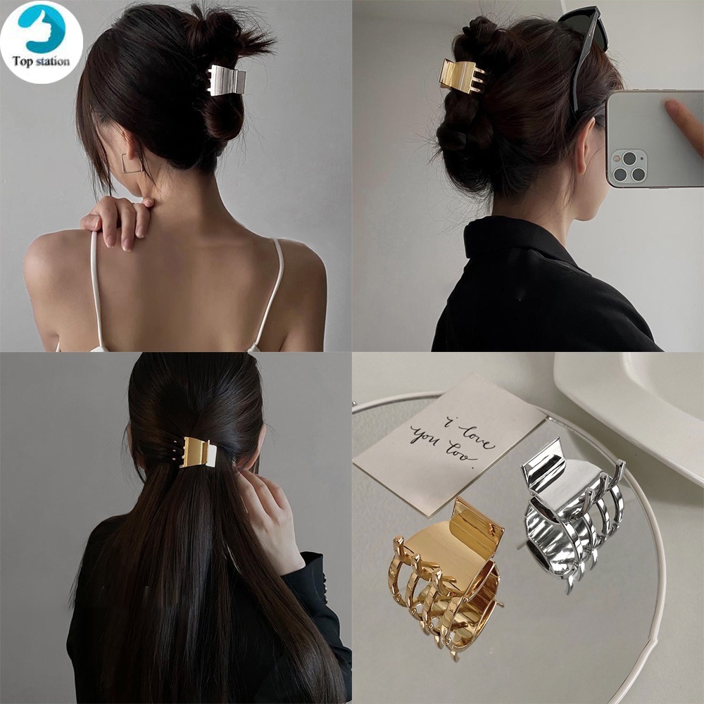 Kẹp bấu tóc kim loại thiết kế nhỏ nhắn phong cách Hàn Quốc xinh xắn cho nữ