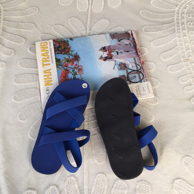 Giày Sandal Nam Nữ Unisex Quai Chéo Cao Su Mềm Đế Xốp Êm Chân Size 36-41 - Hàng Xưởng Việt Nam