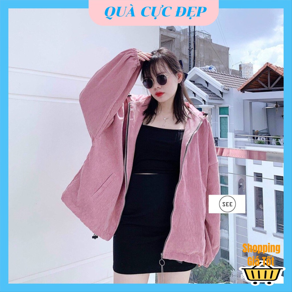 [Mặc là Auto Đẹp] Áo Khoác Nhung Nữ Trơn Oversize Form Rộng Tặng Nón Nhung Thời Trang AA | BigBuy360 - bigbuy360.vn