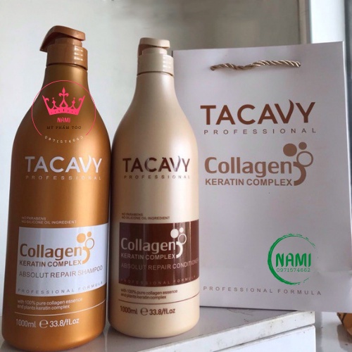 Cặp Dầu Gội Xả TACAVY Collagen 1000ML Phục Hồi Hư Tổn,Khô Xơ Gãy Rụng.Hàng Chính Hãng Cao Cấp