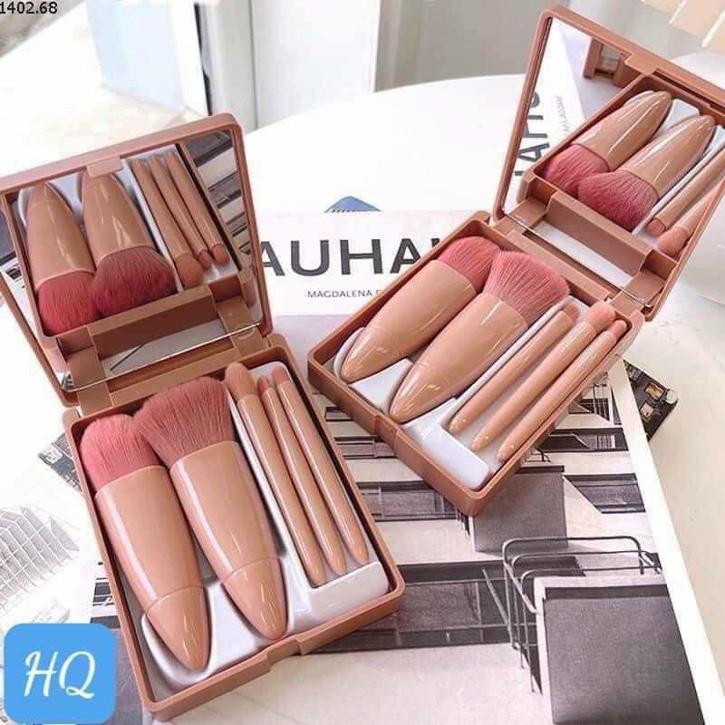 BỘ 5 CỌ TRANG ĐIỂM KÈM HỘP GƯƠNG SIÊU CUTE