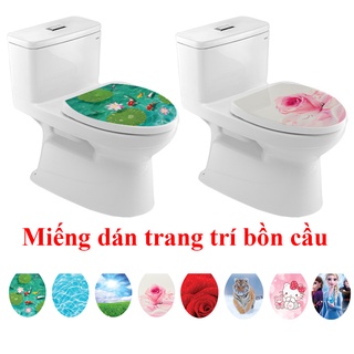 Miếng dán trang trí bồn cầu 1 mảnh chất liệu decal không thấm nước