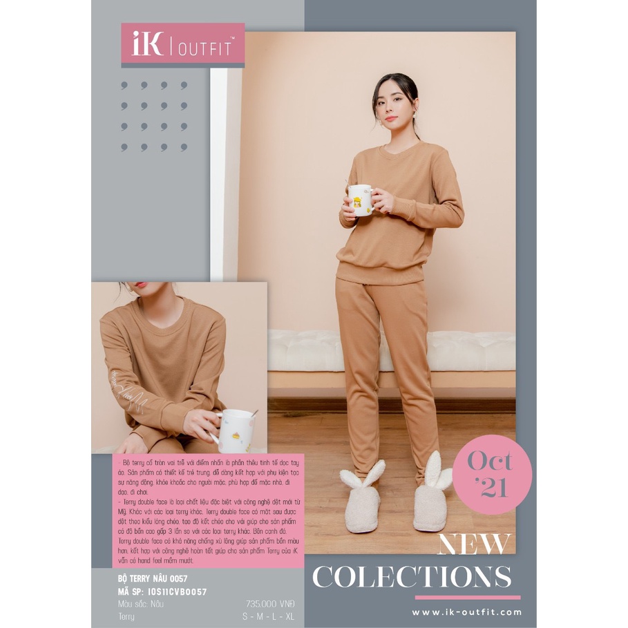 Bộ mặc nhà áo dài tay quần dài IK 0057 Giá 735,000đ