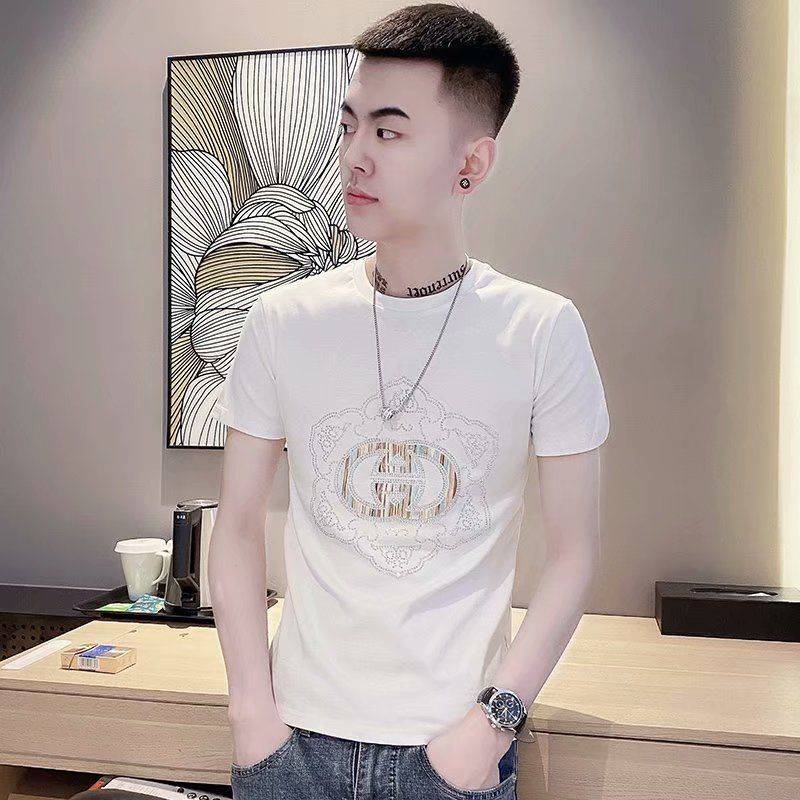 Áo nam Tay Ngắn Đính Đá Thời Trang Mùa Hè Năm 2021