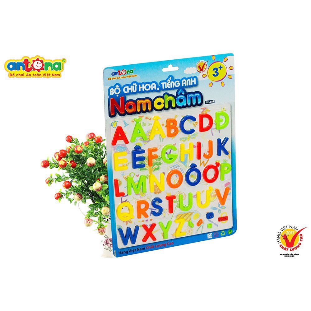 Bộ chữ cái nam châm chữ hoa tiếng anh dạy bé học hàng việt nam Antona No.181