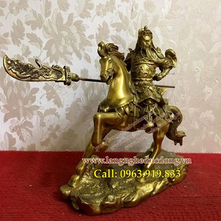 Tượng quan công cưỡi ngựa cao 22cm, tượng quan công bằng đồng