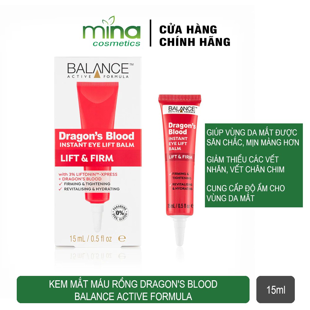 Kem dưỡng mắt máu rồng Dragon's Blood Balance Active Formula 15ml