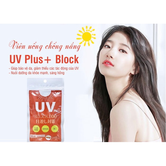 Viên Uống Chống Nắng UV Plus+ Block100 45 Viên & UV Fine UV Care Plus 30 viên Nhật Bản