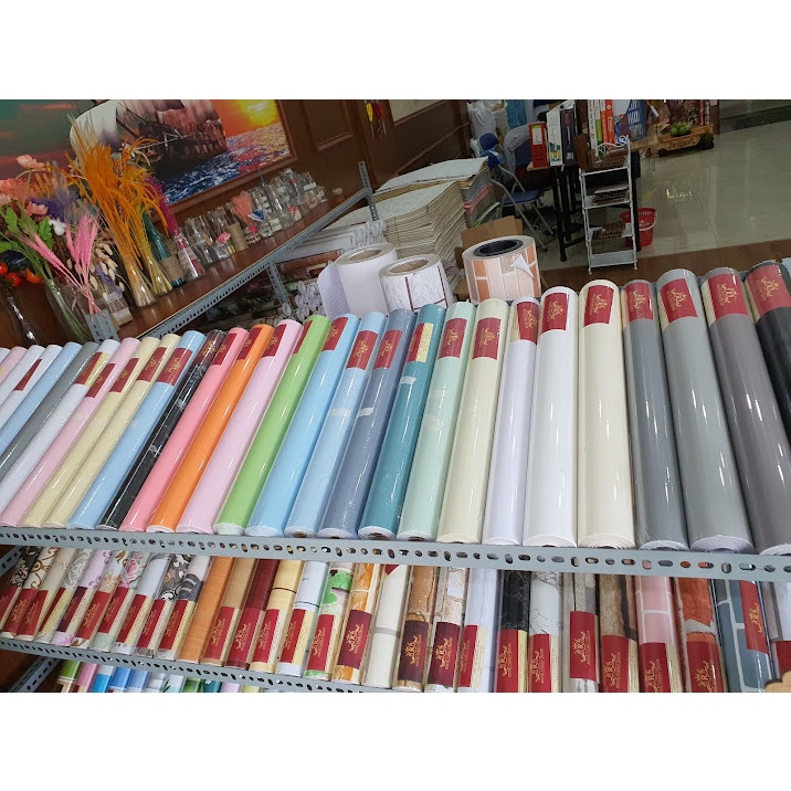 Giấy dán tường có keo sẵn PVC hàng lẻ cuộn