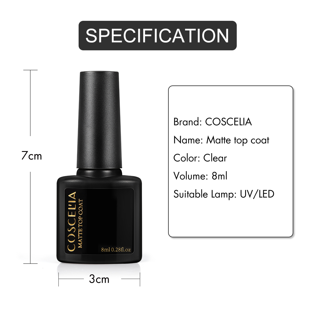 Gel sơn móng tay + lớp nền + màu lì Coscelia 8ml