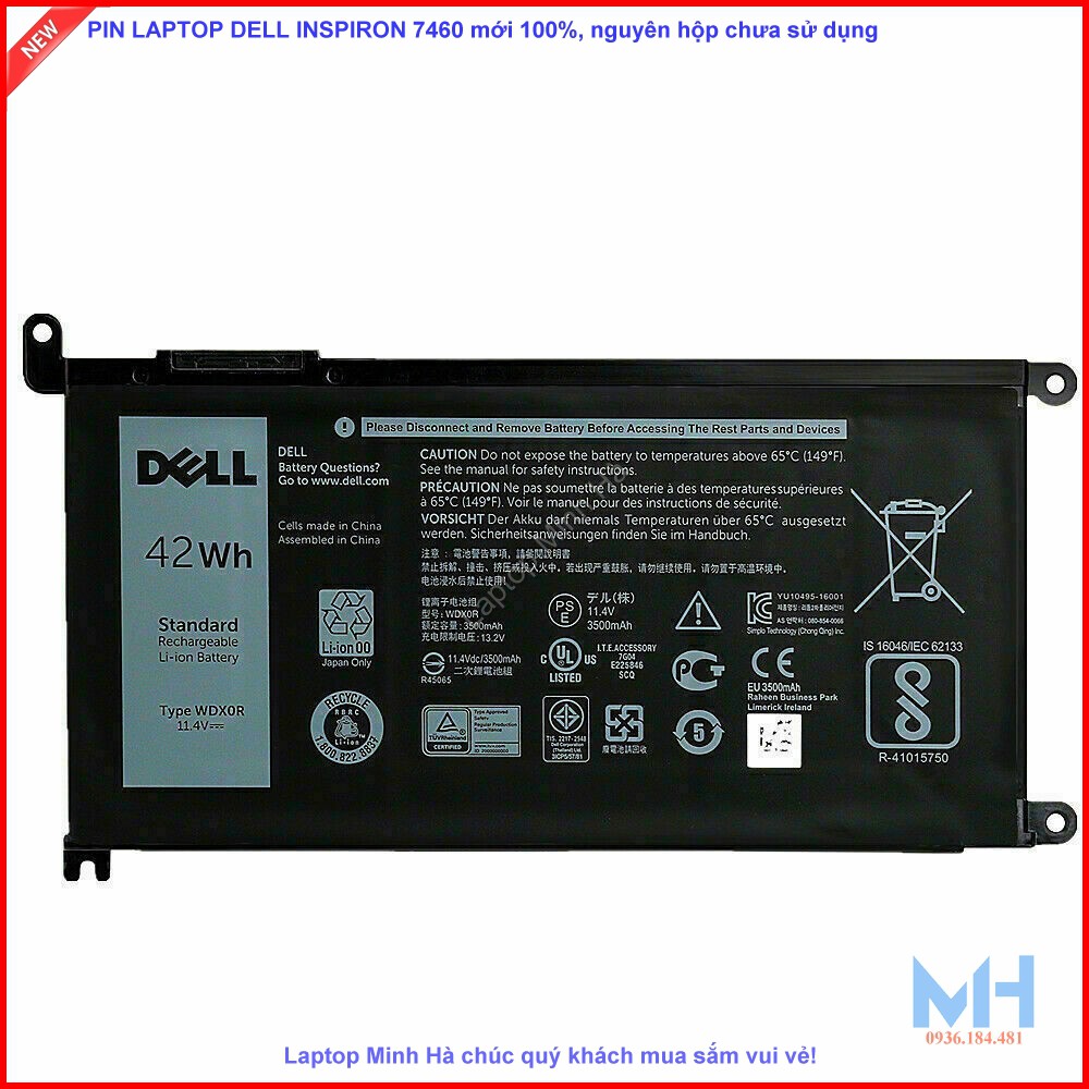 Pin laptop Dell Vostro 5468 5568 P62F P62F001 P75G P75G001d Hàng Zin theo máy